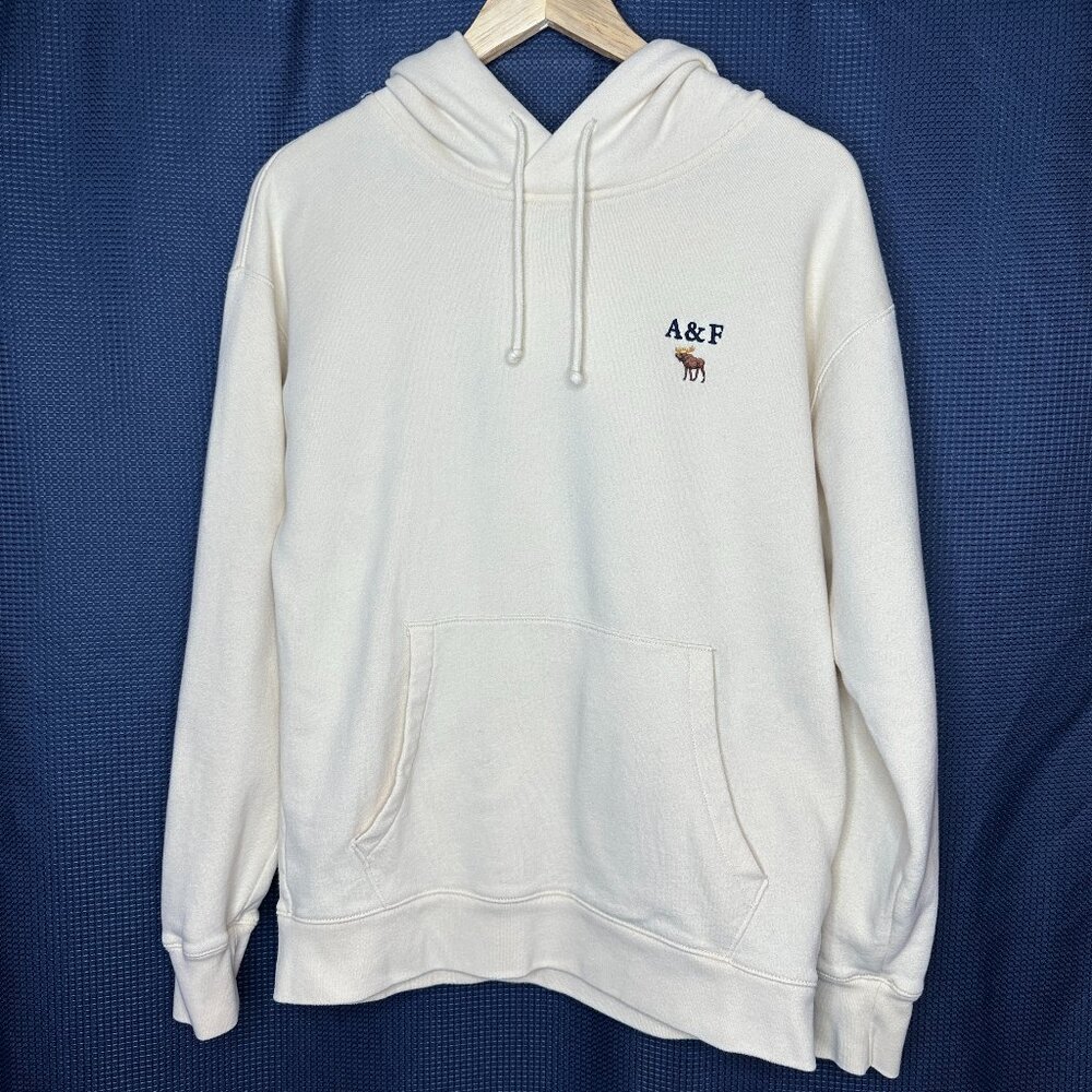 Abercrombie+Fitch Soft Butter Yellow Logo Hoodie, Medium Y2K Streetwear Preppy
